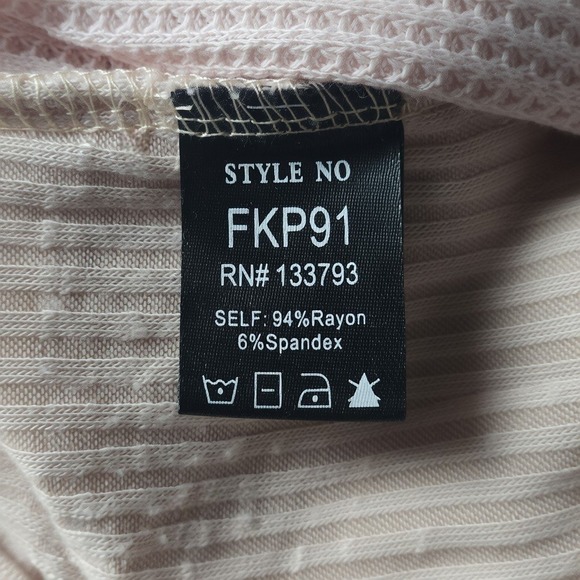 POL Womens Boho Patchwork Embroidered Waffle Knit Jogger Pants Beige Small FKP91 - Picture 5 of 6